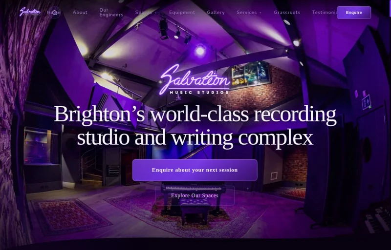 Salvation Studios website homepage, captured from the live project