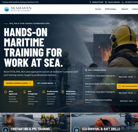 Seahaven Maritime Academy website design